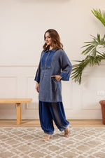 Wow wow heavy rayon co ord set in blue