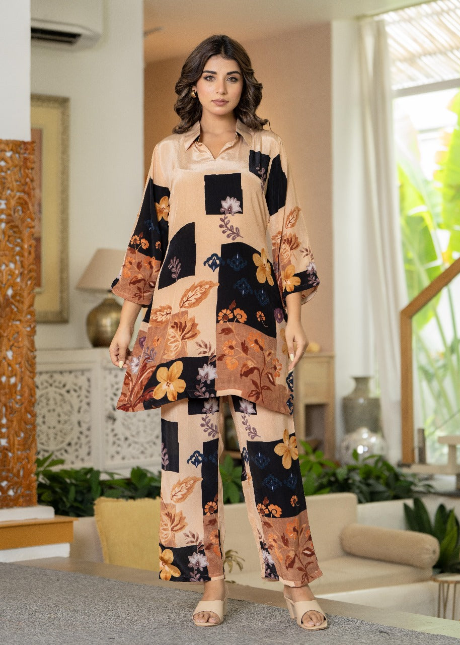 Pure crepe designer co ord set