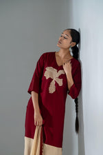 Wow soft modale appliqué suit in dual tone