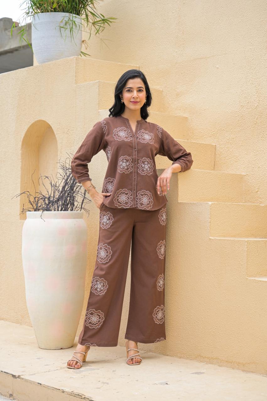 Appliqué work cotton co ord set