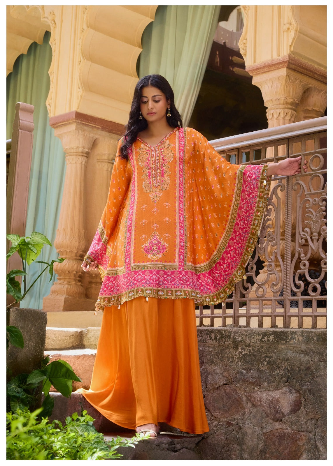 Pure crepe lining butterfly kaftan