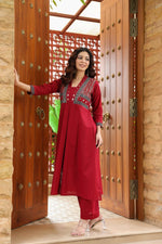Real mirror alia cut cotton kurta pant