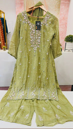 Pure chinon complete hand work suit set in green