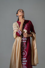 Pretty soft muslin embroidered suit set in red