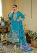 Pure ogrenza appliqué work suit in blue (Both side pockets in pant)