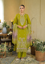 Pure ogrenza appliqué work suit in green