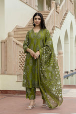 Restock!! On high demand Wow cotton suit set in green