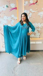 Pure Mul cotton embroidered suit set