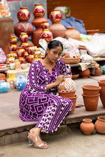 Heavy rayon smart co ord in purple