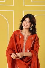 Beautiful Zari detailing bemberg muslin suit set