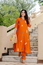 Appliqué work Mul Chanderi kurta pant