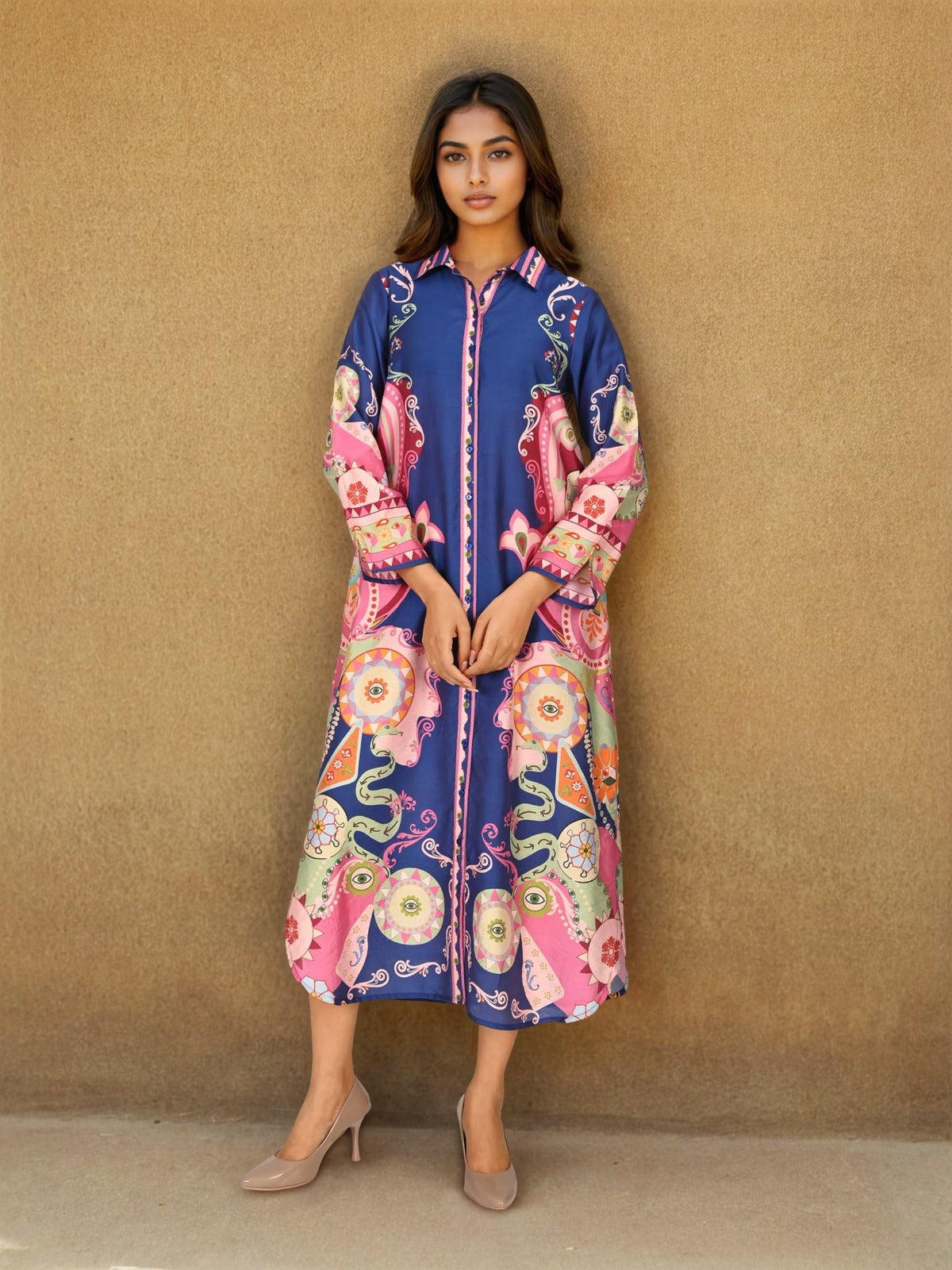 Smart n pretty viscose Chanderi one piece