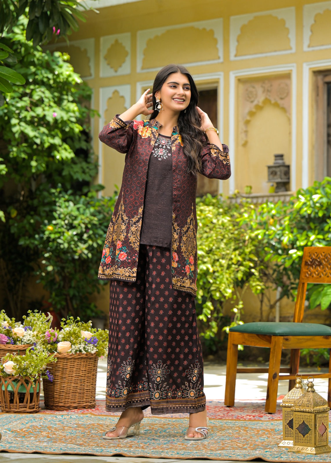 Russian silk jacket co ord set