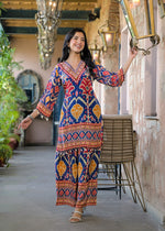 Pure crepe Ikkat lining co ord set