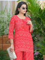 Restocked! Smart pure crepe red bandhani co ord