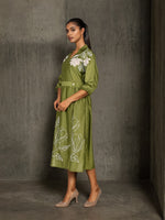 Viscose Chanderi silk embroidered one piece