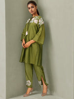 Viscose Chanderi silk embroidered suit set