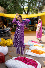 Heavy rayon kurta pant in purple