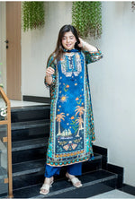 Pure crepe silk lining digitally printed suit set