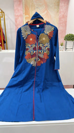 Wow cotton embroidered suit set in blue
