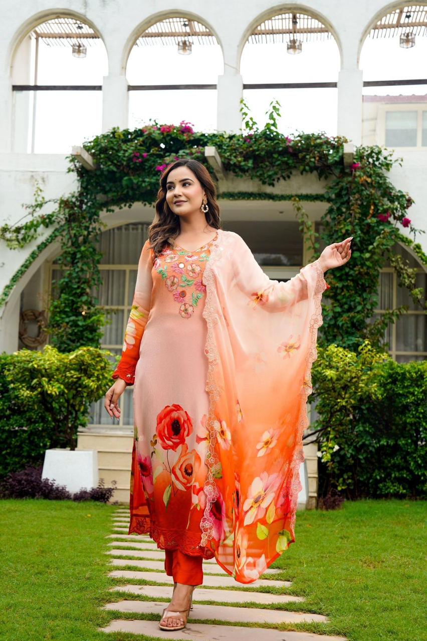 Must have pure chinon real mirror suit set (slim fit)