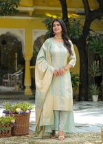 Royal Banarasi suit in blue