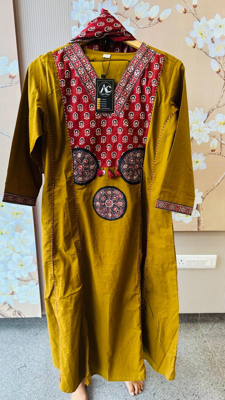 Pure cotton Ajrakh suit set