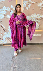 Pure cotton Angrakha pattern Zari embroidered full suit set