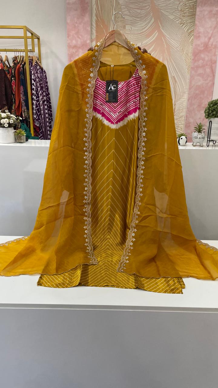 Wow gaji silk full suit set