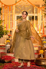 Gorgeous gold colour tissue suit set