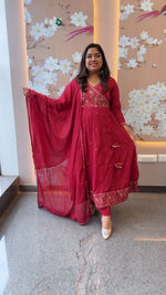 Pure Mul cotton gotta detailing Anarkali suit set