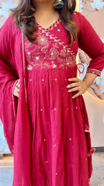 Pure Mul cotton gotta detailing Anarkali suit set