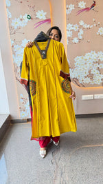 Premium cotton designer back with embroidered pocket in yellow