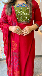 Pretty red realmirror cotton suit set (slight slim fit)