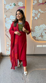 Pretty red realmirror cotton suit set (slight slim fit)