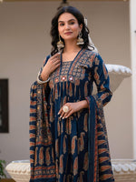 Blue cotton full suit set