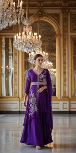 Pure chinon handwork party wear gown