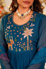 Wow wow organza suit set inblue