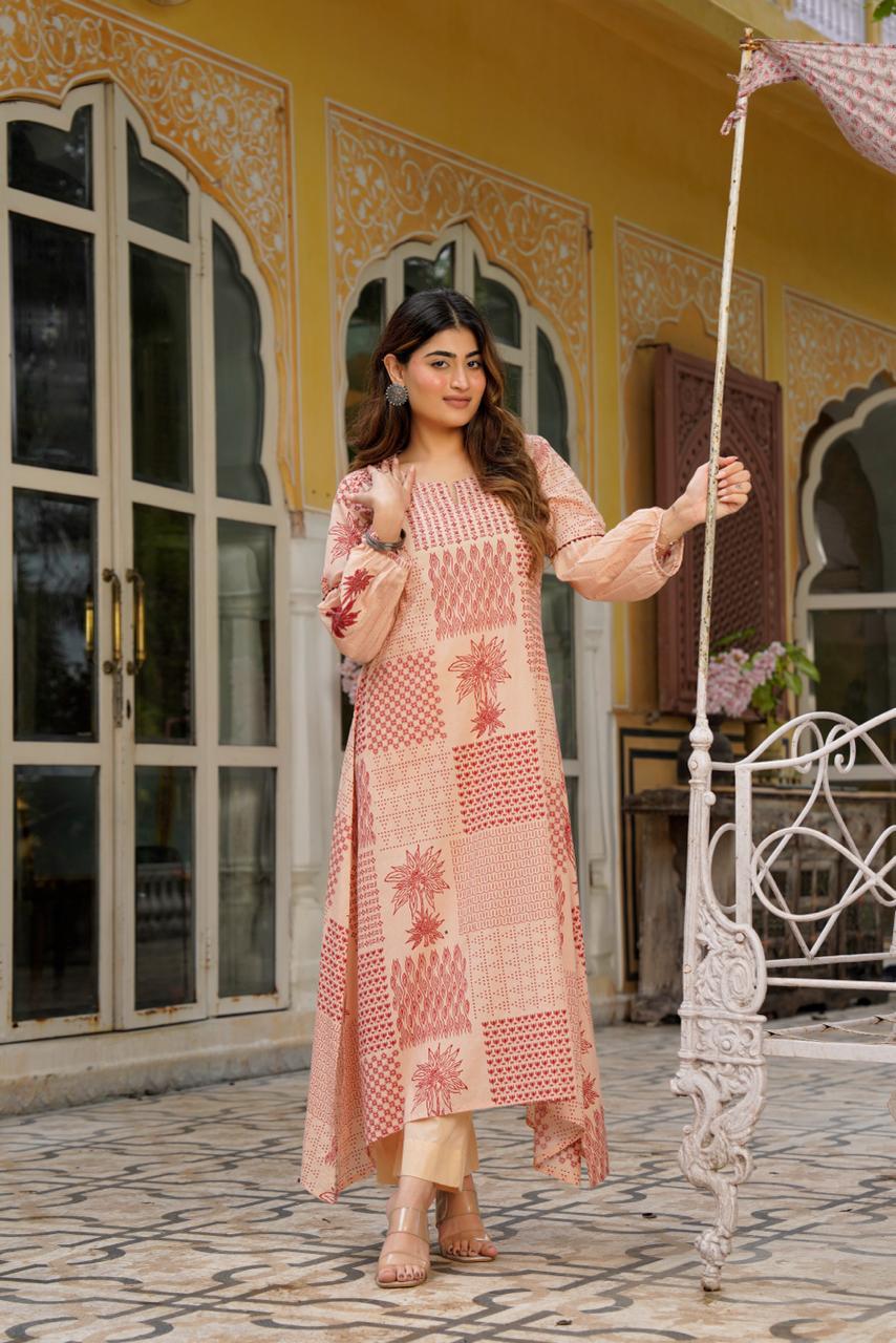 Super stylish cotton kurta pant