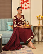 Pretty pretty cotton wine suit set