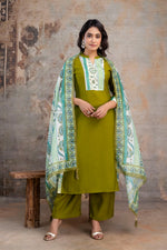 Pretty pretty bemberg muslin suit set in green