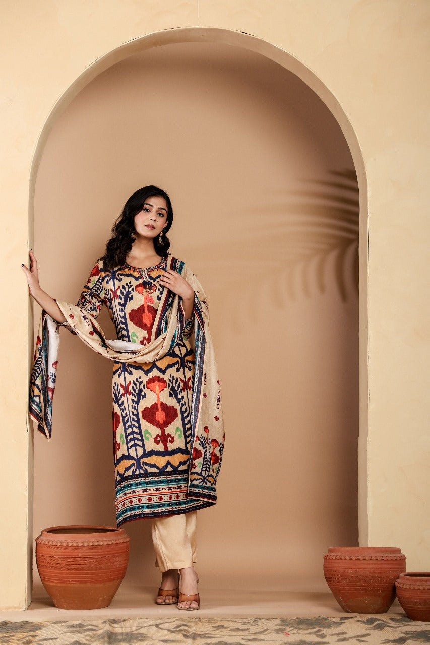 Pretty Russian silk suit