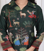 Pretty Russian silk top in green