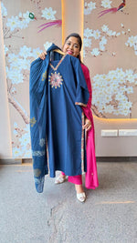 Gorgeous cotton suit with designer back n embroidered back