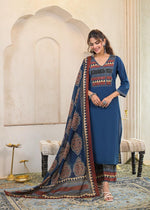 Beautiful cotton blue full suit