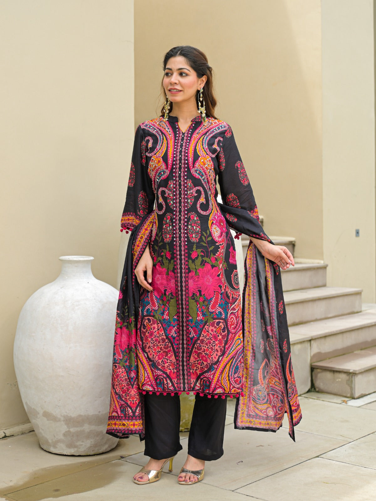 Russian silk stylish suit set