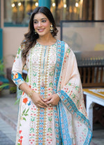 Pure crepe lining full suit in blue