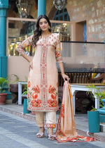 Pretty Pretty lining crepe suit set in peach