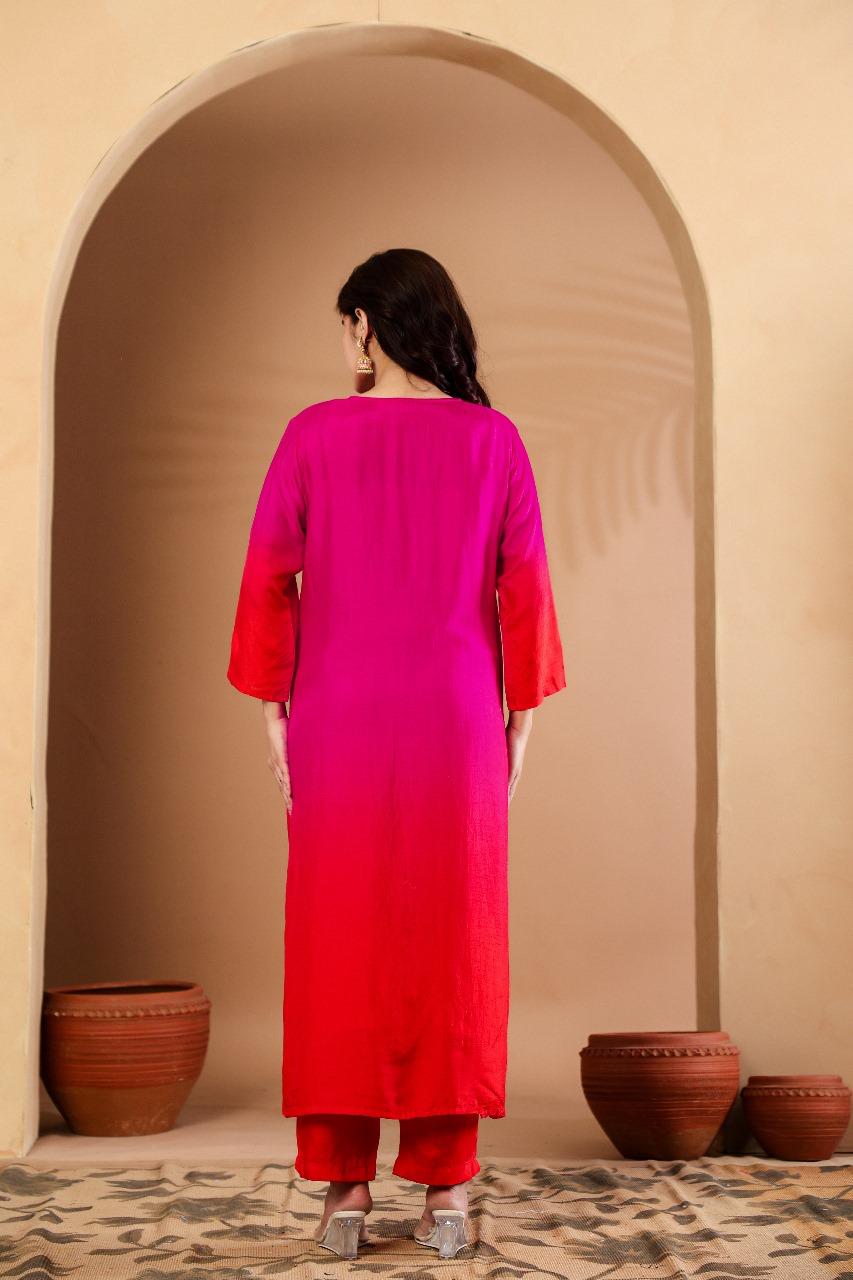 Russian silk paired with Patola dupatta in pink colour