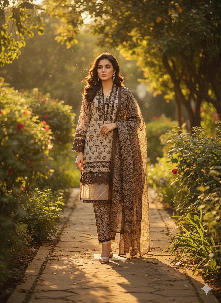 Pretty pretty premium cotton lace detailing suit set